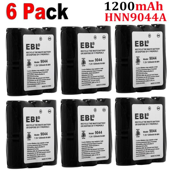 6Pcs 1200mAh HNN9044A Battery For Motorola HNN9056 HNN9056A Spirit SP10/21/50