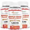 3Packs - Apple Cider Vinegar Gummies 1000mg, B12 & Folate Support