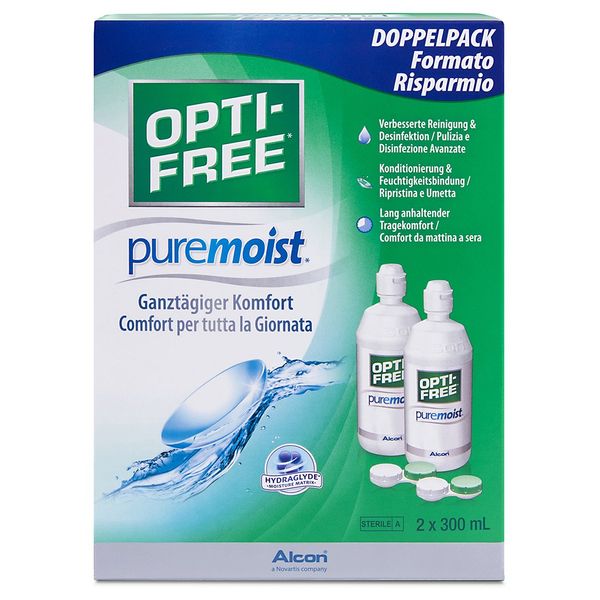 OPTI-FREE PureMoist Contact Lens Solution, 300ml, Economy Pack - Pack of 2