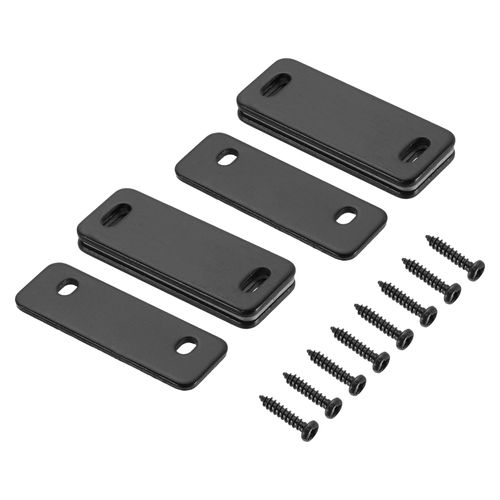 uxcell 2 Set Cabinet Door Catch, Thin Cabinet Latch Lock Adhesive with Screw for Cupboard Kitchen Closet Wardrobe Door, Black