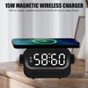 Multifunction 15W Wireless Charger Bluetooth Speaker Home Clock Desktop Audio