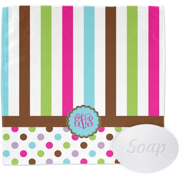YouCustomizeIt Personalized Stripes & Dots Washcloth