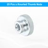 sourcing map Knurled Thumb Nuts, 25Pcs M6x1mm Iron Round Knobs Fasteners for 3D Printer Part, Silver Tone