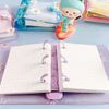 JIHUOO Mini 3 Ring Binder Cover PVC Notebook Loose Leaf Binder Snap Button Loose Leaf Folder Round Ring Binder Cover Protector Pink