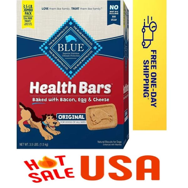 Blue Buffalo Health Bars Bacon, Egg, & Cheese Crunchy Dog Treats,,5 lbs. FRESH