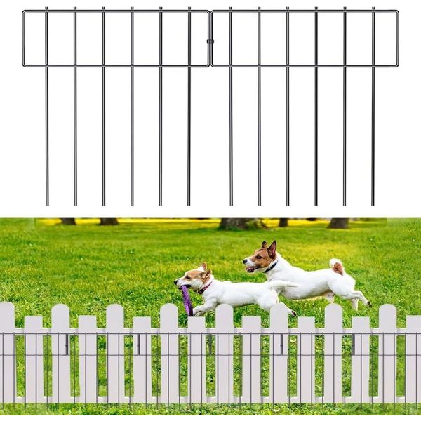 25Pcs Metal Garden Fence Border Rustproof Landscape Farm Animal Barrier Pet Fenc