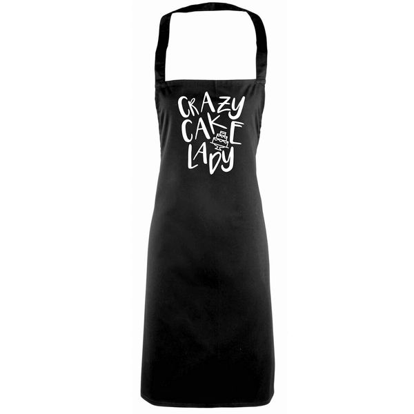 Flox Creative Full Length Black Apron Crazy Cake Lady