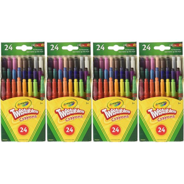 Crayola Mini Twistable Crayons 24 in a Box (Pack of 4) 96 Crayons in Total