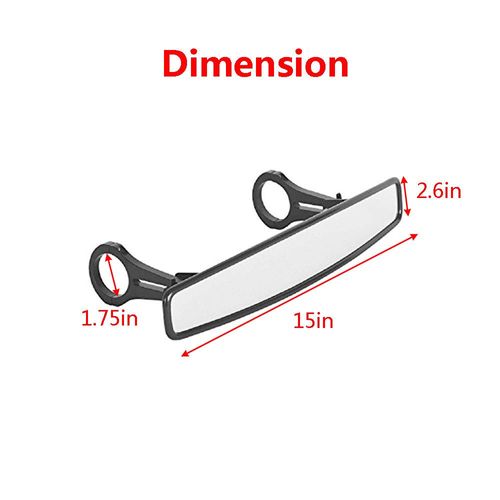 UTV 15” Rear View Mirror Convex Mirror with 1.75” clamp Replacement for Polaris RZR Ranger 800 XP 1000 Turb Rhino YXZ Arctic Cat Wildcat HDX Pioneer 1000 Kawasaki Mule 600 Gator HPX