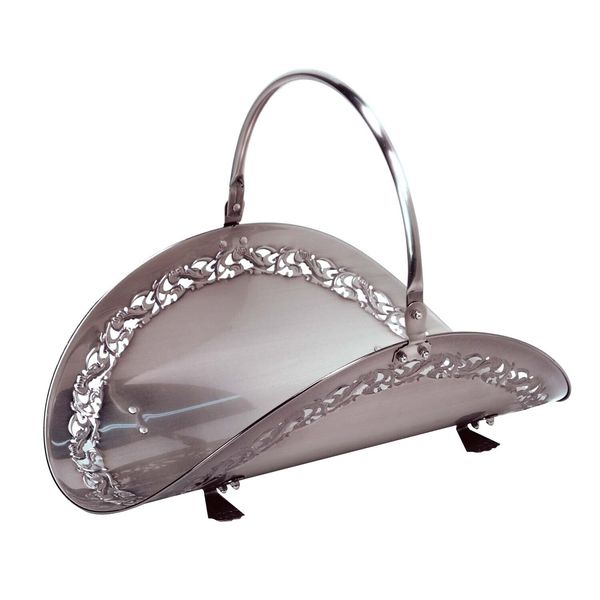 Dagan Wood Basket , Pewter