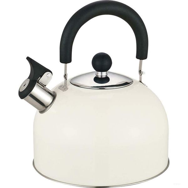 Prima 2.5L Stainless Steel Whistling Kettle in Cream 11124C Kitchen, 2.5 liters, Beige