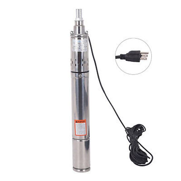 1HP Screw Pump 220V 3in Deep well Submersible Pump MAX Flow 9.24GPM