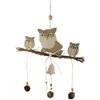 DECOLINE Decorative Hanging Owl (D) Three Owls – Fabric, Wood – General – Hanging