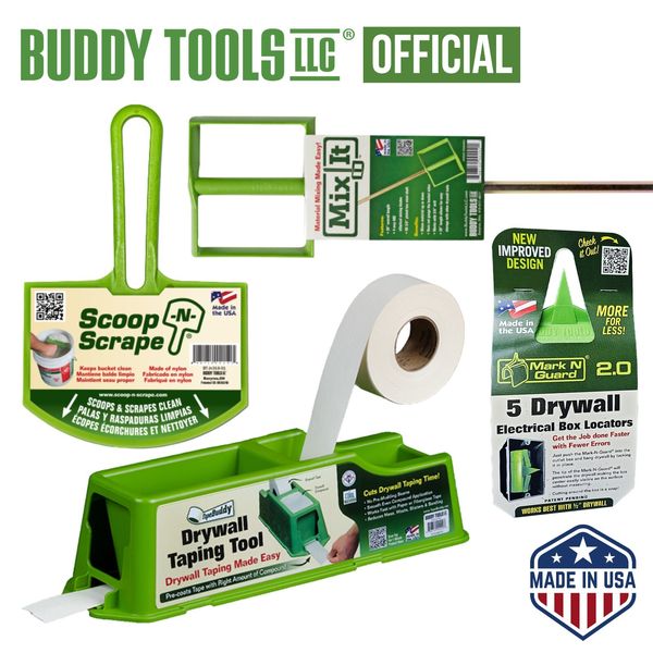 Buddy Tools 4-in-1 Drywall Finishing Tools Set for DIY Sheetrock Tools Set NEW!