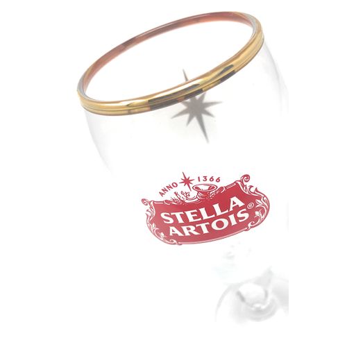 2 x Stella Artois Half Pint Glass, Star Design, Red Logo, Special Edition, Enamel Nucleated