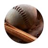Baseball and Baseball Bat on Baseball Glove