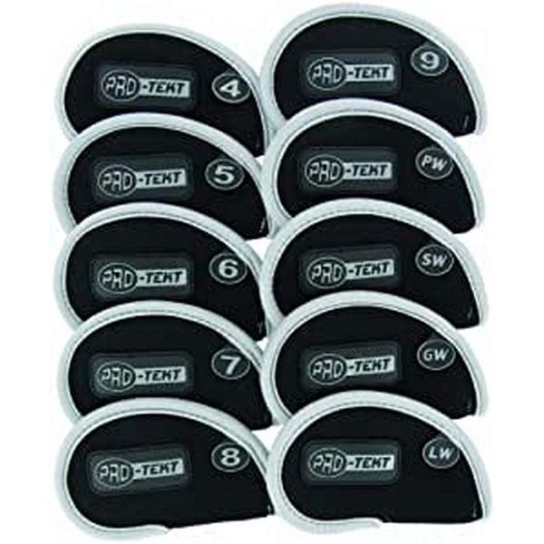 Pro-Tekt Deluxe Neoprene Iron Headcovers - Black/Silver