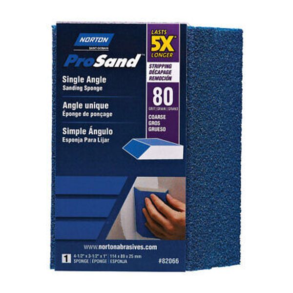 Norton 7660782066 80-Grit Single Angle Drywall Sanding Sponge 4.5 x 3.5 x 1 in.