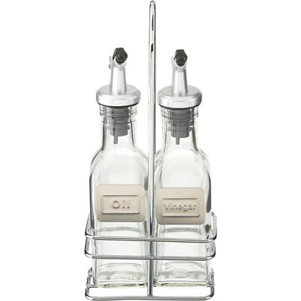 CUISINOX Cruet Oil and Vinegar Bottles Set with Dripless Spouts and Wire