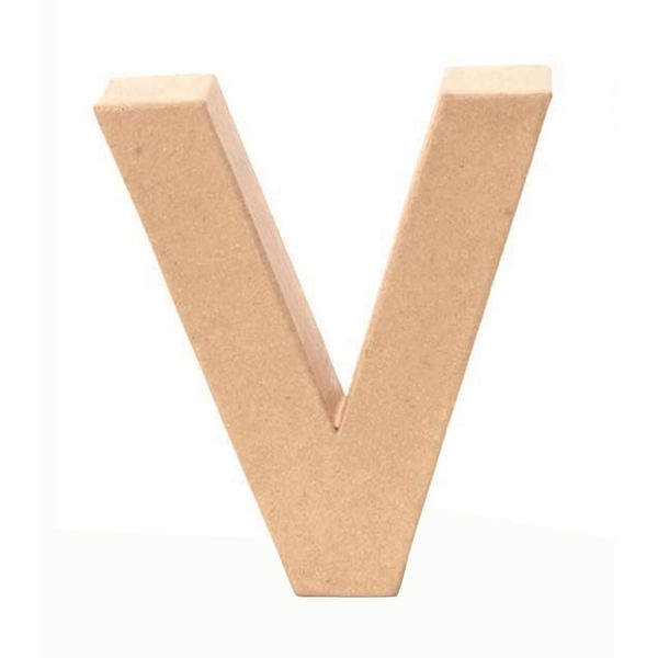 Glorex Cardboard Letter V, Natural V