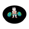 Cat Lifting Earth Day Planet Workout Nature Environmentalist PopSockets Swappable PopGrip