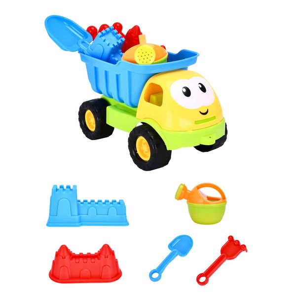 Kidzlane Beach Truck Toy - Sandbox Toys - Toddler's Dump Construction Truck - Durable and Lightweight Plastic Sand Trucks for Toddlers and Kids, Multicolor