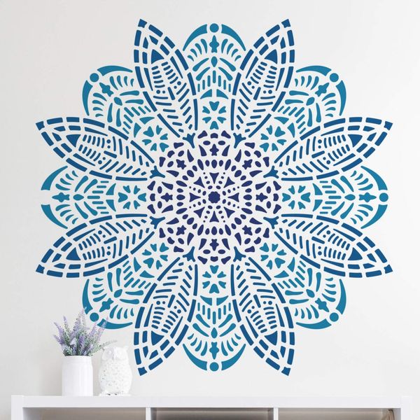 Bloom Mandala Stencil - Reusable Large Circular Pattern Stencil Template