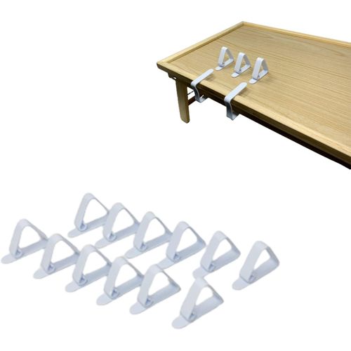 plastific Pack of 12 Tablecloth Clips for Home, Kitchen, Picnic, Party - Desk Skirt Cover Clip Holder Wedding Party Picnic BBQ Outdoor (Table Cloth White Clips)