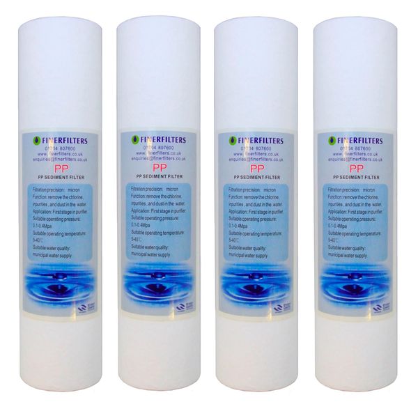 Finerfilters 10" Standard Sediment Filter 1 Micron 4 Pack