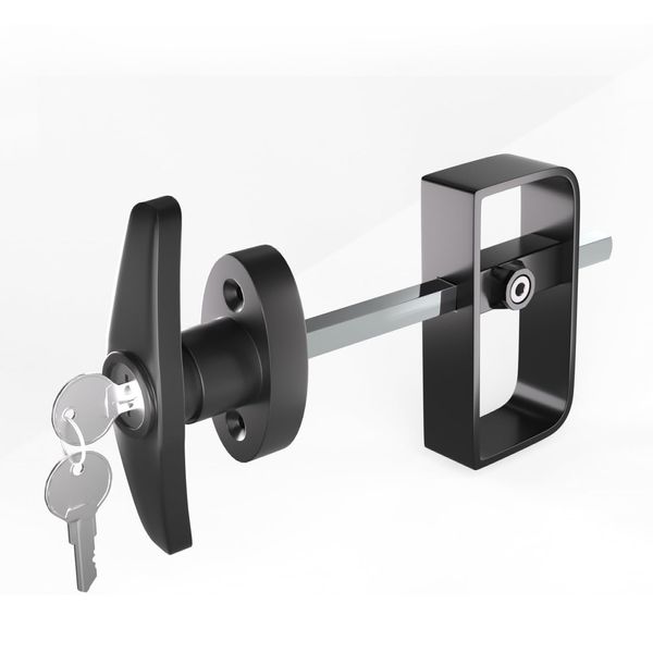 JZVXX Shed Lock, 5-1/2" Steam with 2 Keys, Shed Door Latch and Lock,Shed Door Hardware- Black,Shed Door Latch T-Handle Lock Kit