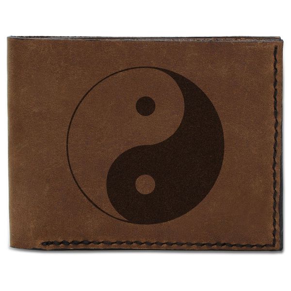 Men's Yin Yang -4 Handmade Natural Genuine Pull-up Leather Wallet MHLT_03