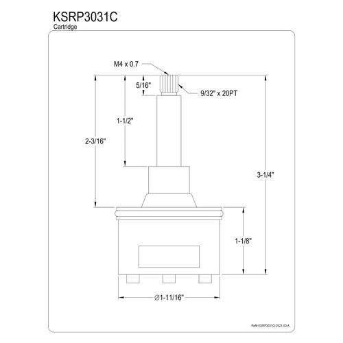 Kingston Brass KSRP3031C Cartridge for KS303X Series (1 Piece), Raw