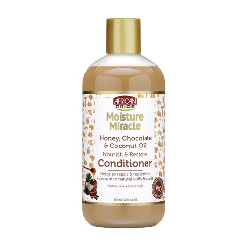 African Pride Moisture Miracle Nourish and Restore Conditioner with Honey, Chocolate & Coconut Oil (12oz)