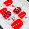 CHERRIES- SHORT SQUARE GEL PRESS ON NAILS GLUE ON NAILS