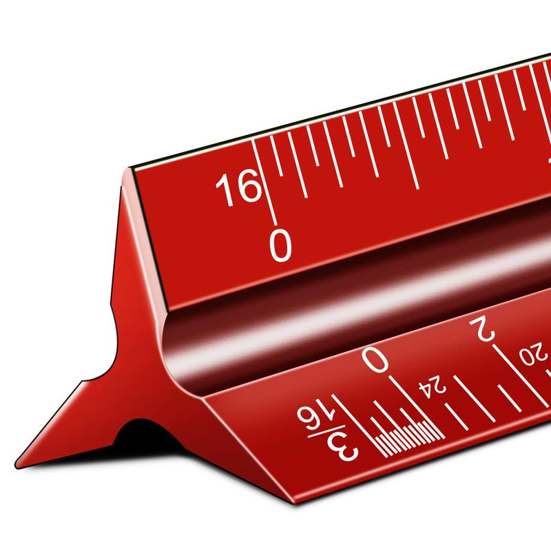 Architectural Scale Ruler, 12'' Imperial Architect Scale, Aluminum ...