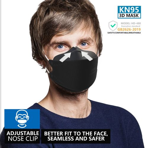 KIMARS KN95 Face Masks 50 Pack, Breathable Comfortable and Disposable KN95 Mask, Black
