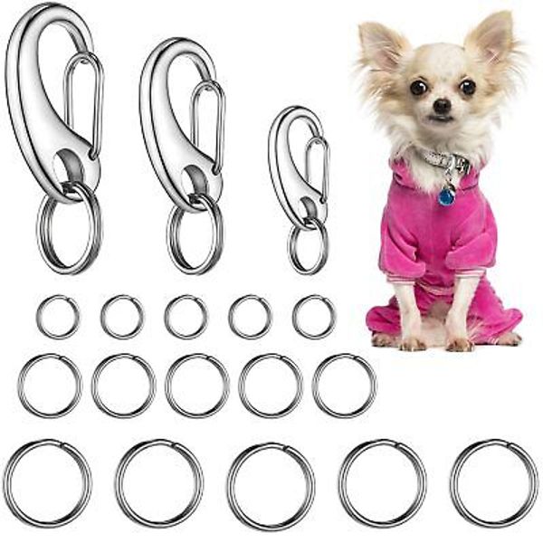 18 Pieces Leash Dog Tag Clip Pet ID Tag Pet Tag Clip Quick Clip Combos Pet ID...