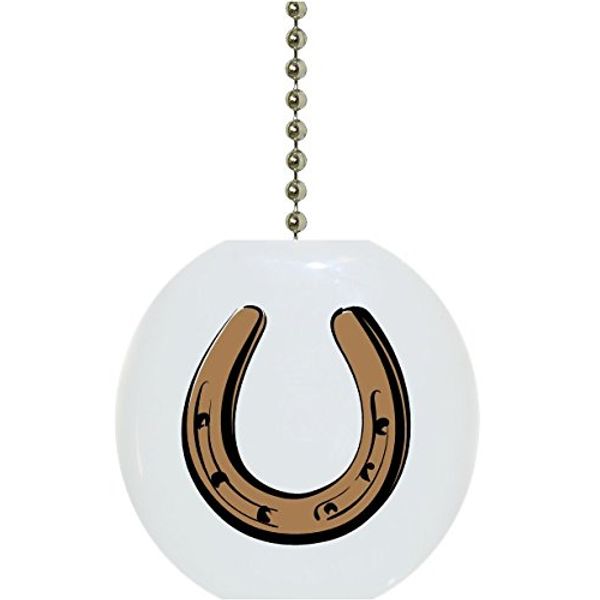 Horseshoe Western Solid Ceramic Fan Pull