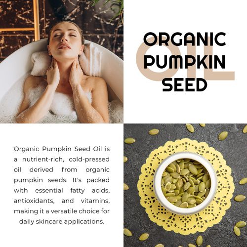 Organic Pumpkin Seed Oil Cold-Pressed Unrefined from Premium Nature, 100% Pumpkin Seed Oil for Hair Growth Pure Pumpkin Oil for Skin and Face Hair Oil Aceite de semilla de calabaza para el cabello 4oz