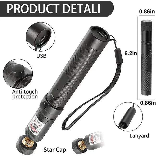 Rechargeable Flashlight Powerful Laser Camping Usb Long Duration