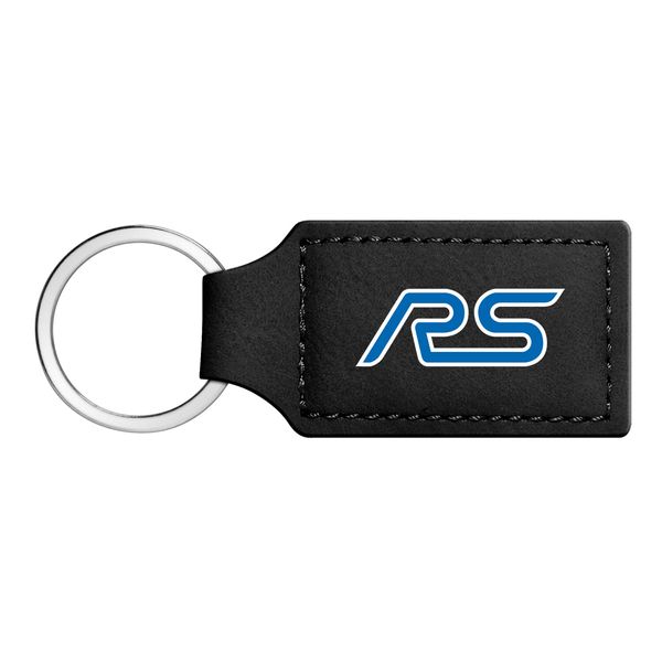 Ford Focus RS Rectangular Black Leather Key Chain