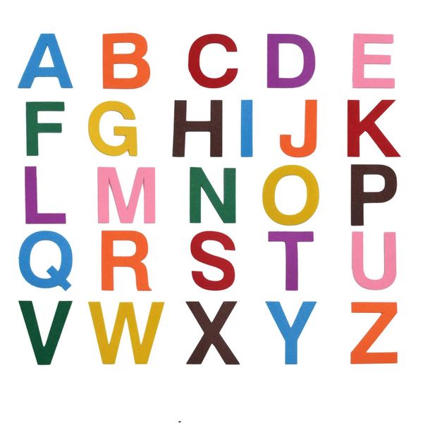 6.5cm Felt Letter Stickers, 52 Pieces Self-Adhesive Foam Letters Felt Alphabet Stickers A-Z for Kids Decoration Arts and Crafts - 8 Assorted Colors