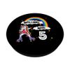 Dabbing Unicorn Rolling Into 5 Rainbow Roller Skate Birthday PopSockets Swappable PopGrip