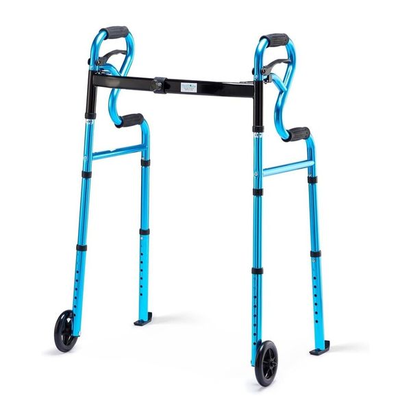 3 in 1 Folding Walker with 5” Front Wheels by Health Line Massage Products,...