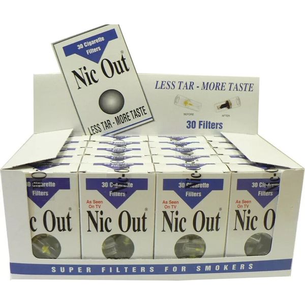 NicOut Cigarette Filters 20 Packs (600 filters) Easy draw / 8-Hole FREE SHIPPING