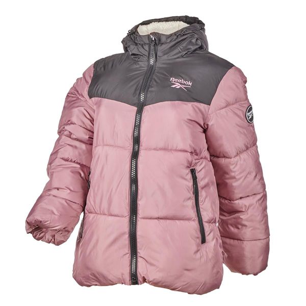 Reebok Women's Hooded Puffer Jacket - Dark Dusty Rose / XL