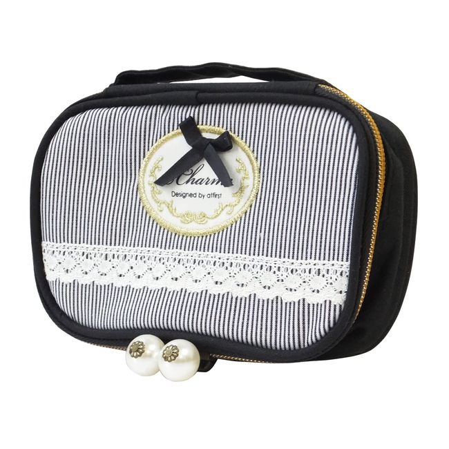 At First AF8268 Square Pouch, Beaute, Black