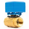 1" Brass Motorized Ball Valve - 2 Wire Auto Return, 9-36V AC/DC with 2 Indicator Lights, Normally Closed