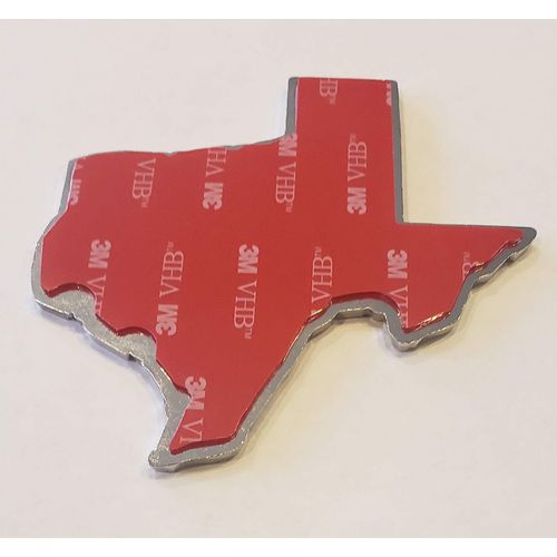 Muzzys Thin RED LINE Flag in Shape of Texas State Edition Emblem Decal Longhorn Lone Star Metal Badge Universal Stick On FITS Silverado Suburban Tahoe GMC Sierra F150 Ram Firefighter Fire Man 9/11