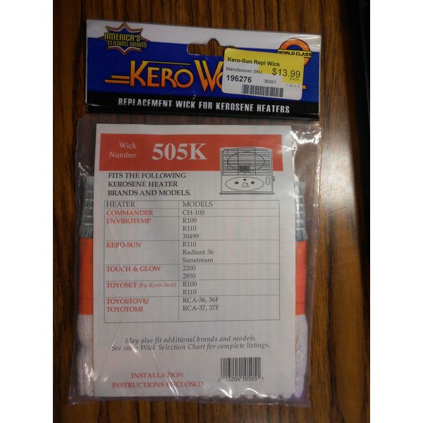 NEW Unopened Kero-World Replacement Kerosene Heater Wick #505K